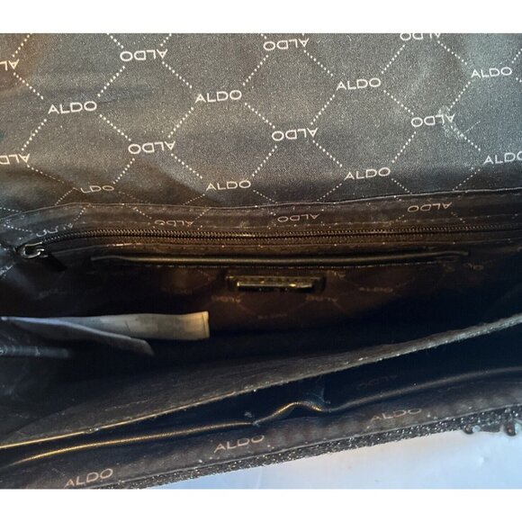 Gorgeous Women’s Black ALDO Messenger Crossbody Purse Bag Embellished Tiger - Picture 6 of 11